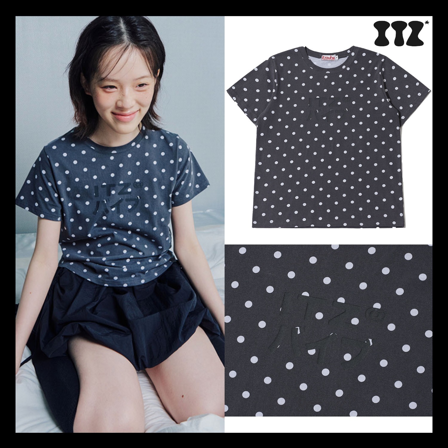 【ITZAVIBE】DOT DOT LOGO T SHIRT ドット Tシャツ