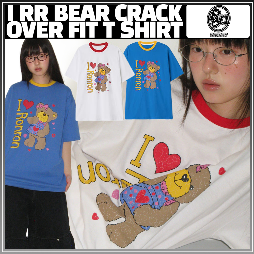 25SS新作人気【RONRON】I RR BEAR CRACK OVER FIT T SHIRT★2色