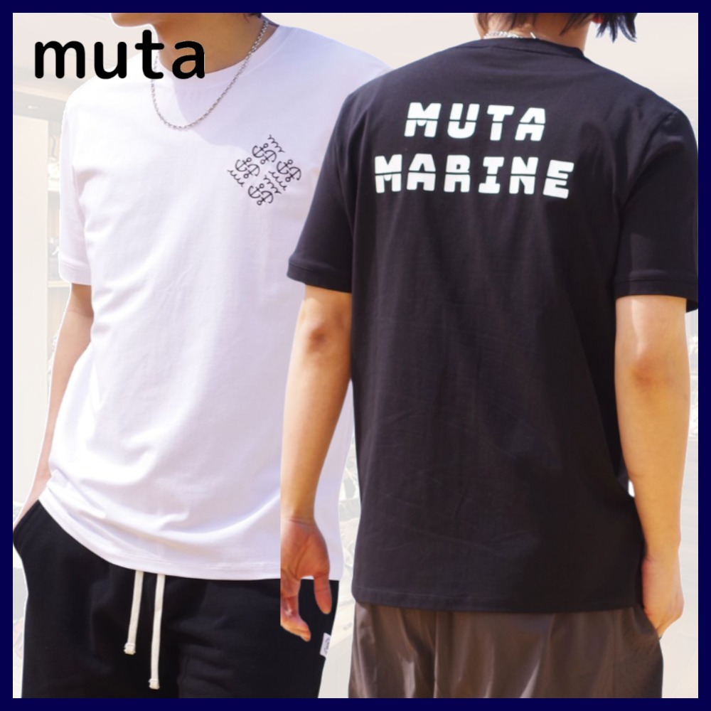 別注 muta CUTTING LOGO ＆ MARINE RHOMBUS EMBROIDERY Tシャツ