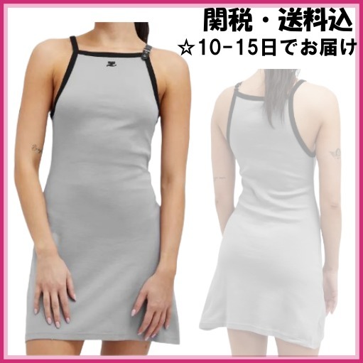 Courreges■クレージュ ロゴ バックル付 ワンピース