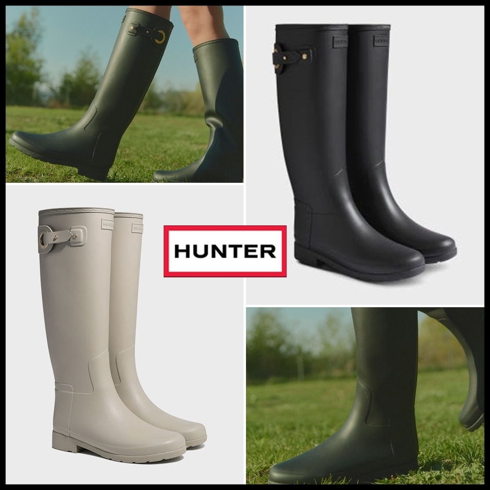 【HUNTER】 WOMEN Refined Eyelet Buckle Tall Rain Boots