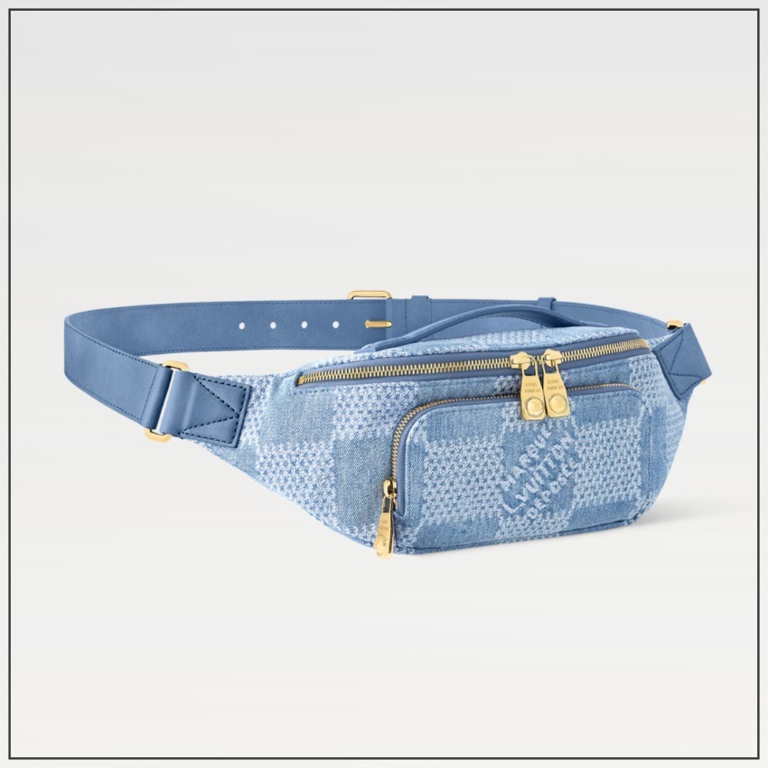 《ダミエ デニム》LV ラッシュ バムバッグ ショルダーバッグ
