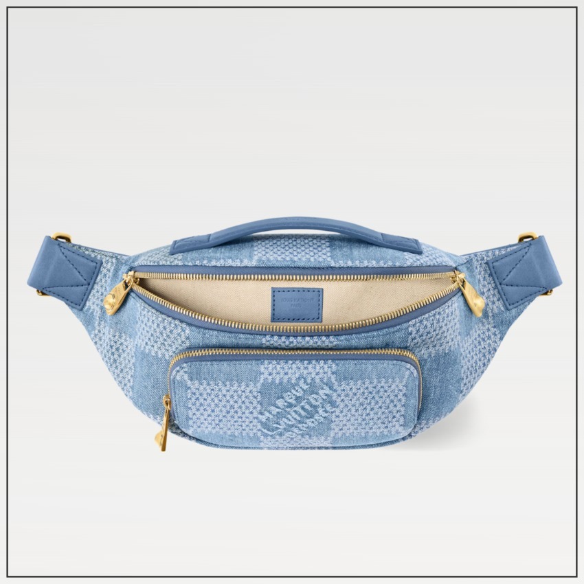 《ダミエ デニム》LV ラッシュ バムバッグ ショルダーバッグ