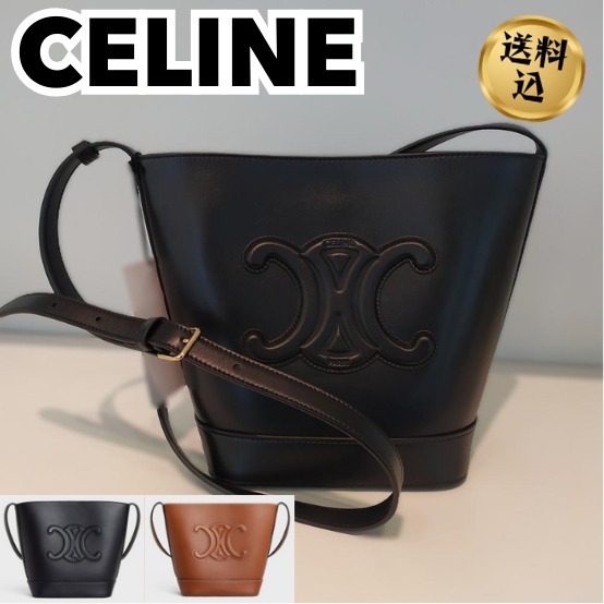 【送料込】CELINE スモール バケットバッグ トリオンフ カーフ