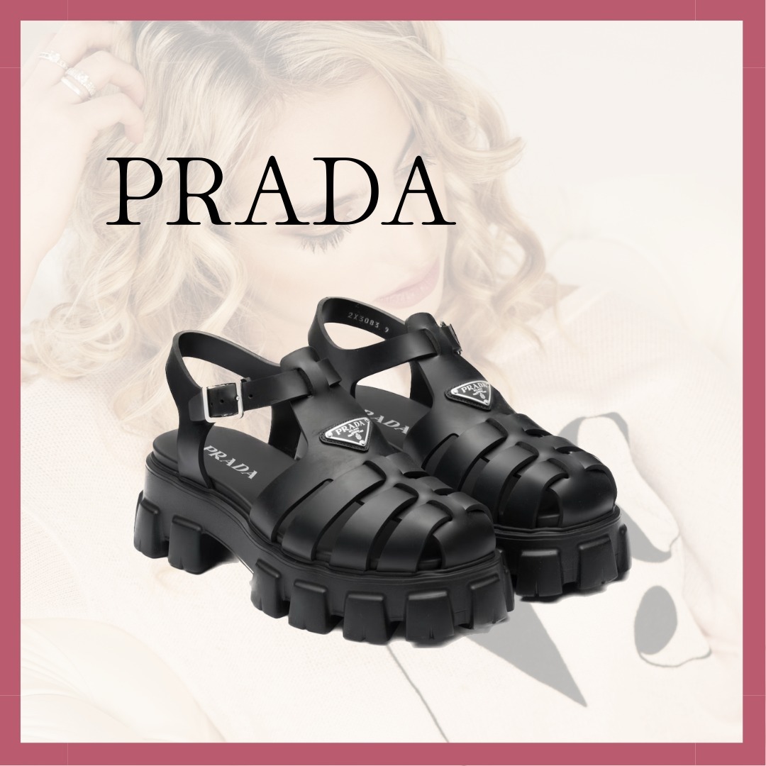 【PRADA】モノリス ラバーサンダル