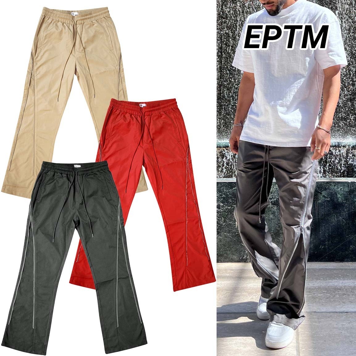 ◆EPTM◆NYLON ZIP フレア パンツ 送料込