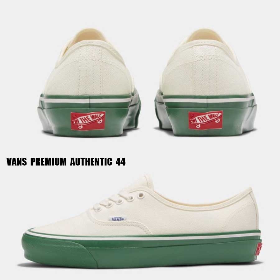 VANS★PREMIUM AUTHENTIC 44★兼用★DUCK CANVAS WHITE/GREEN