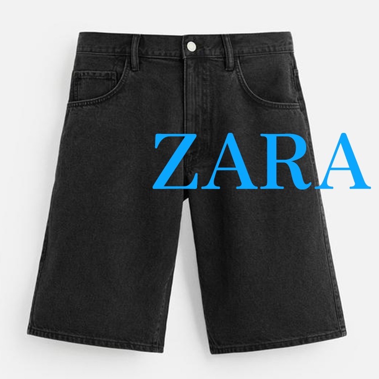 【ZARA】バギーフィットデニムバミューダパンツ 5585/400/800