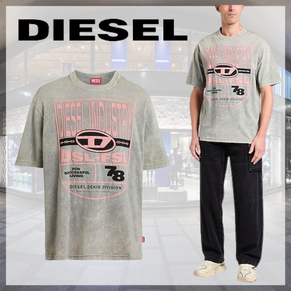 DIESEL* ディーゼル ブランドロゴ クルーネック Tシャツ 半袖