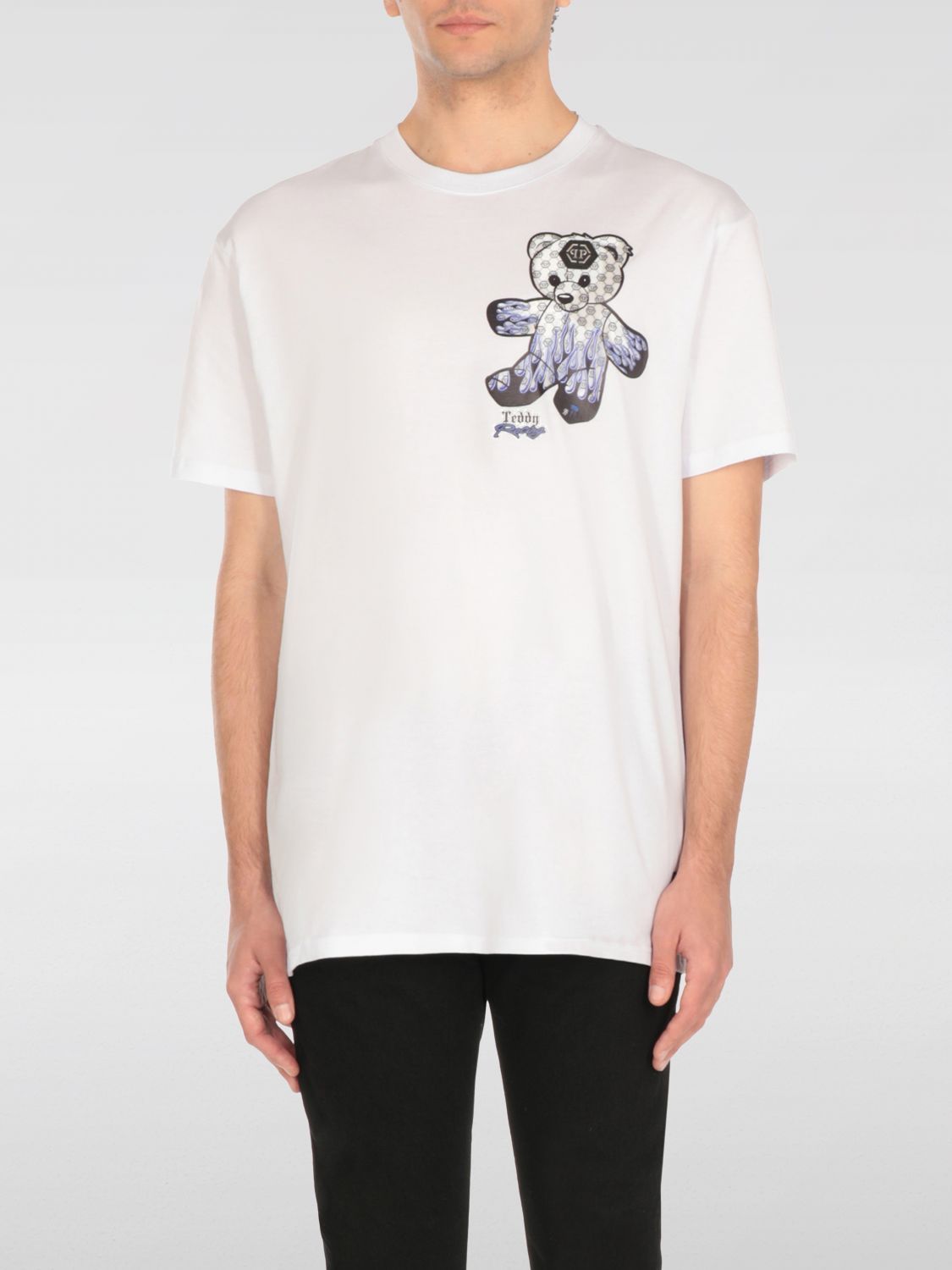 Tシャツ・カットソー PHILIPP PLEIN Men T-shirt White SAECMTK8090PJY002N 01