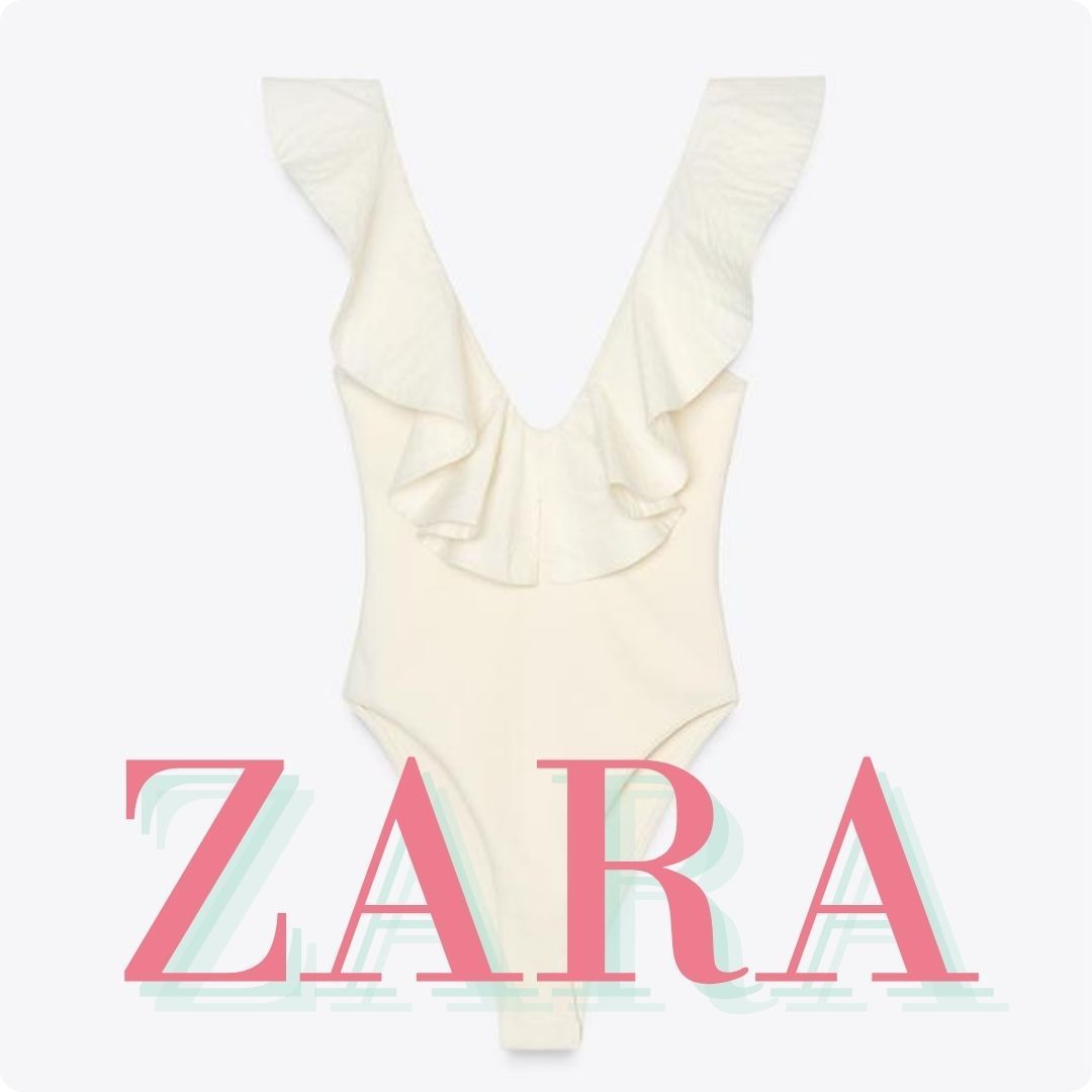ZARA フリルコンビネーションボディスーツ 4174/205