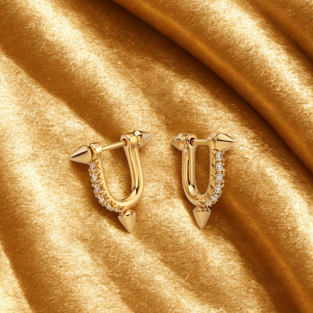Tiffany & Co スモールピアス_Yellow Gold with Diamonds 0.19ct