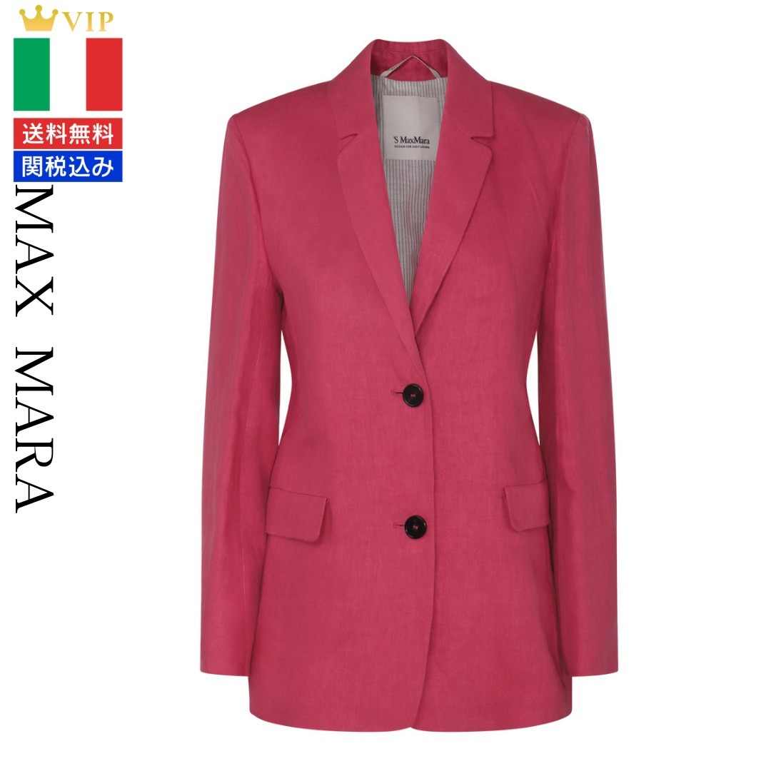 VIP【関税送料無料】希少 S MAX MARA FUCHSIA LINEN BLAZER