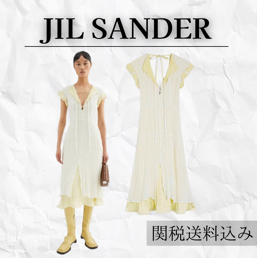 JIL SANDER シルク フリル ドレス【注目商品】★