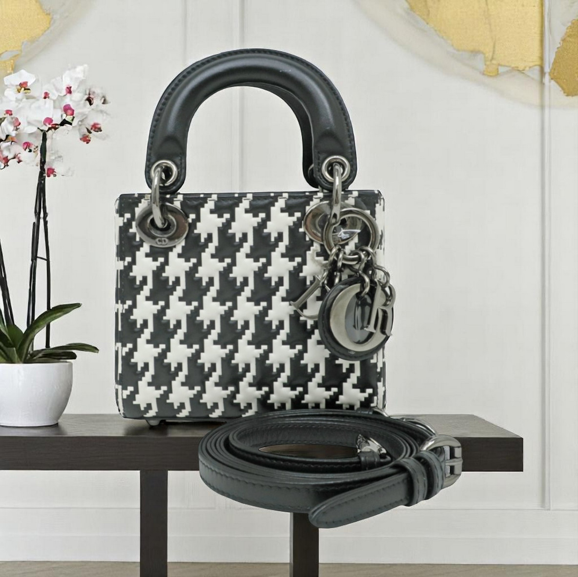 ディオール LADYDIOR ハンドバッグ ショルダー 千鳥柄