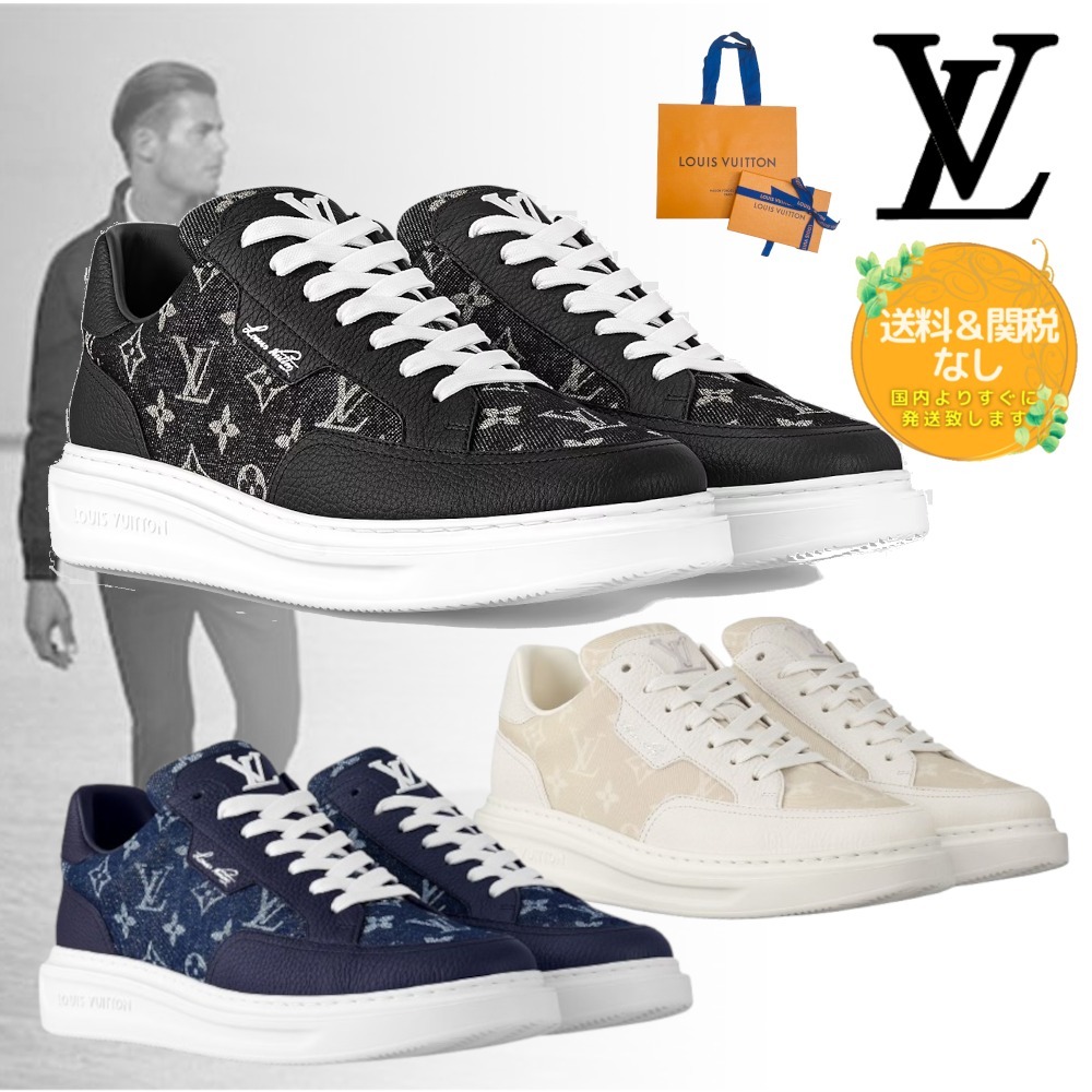 【国内直営即発】モノグラムデニム!LV ビバリーヒルズ ニーカー