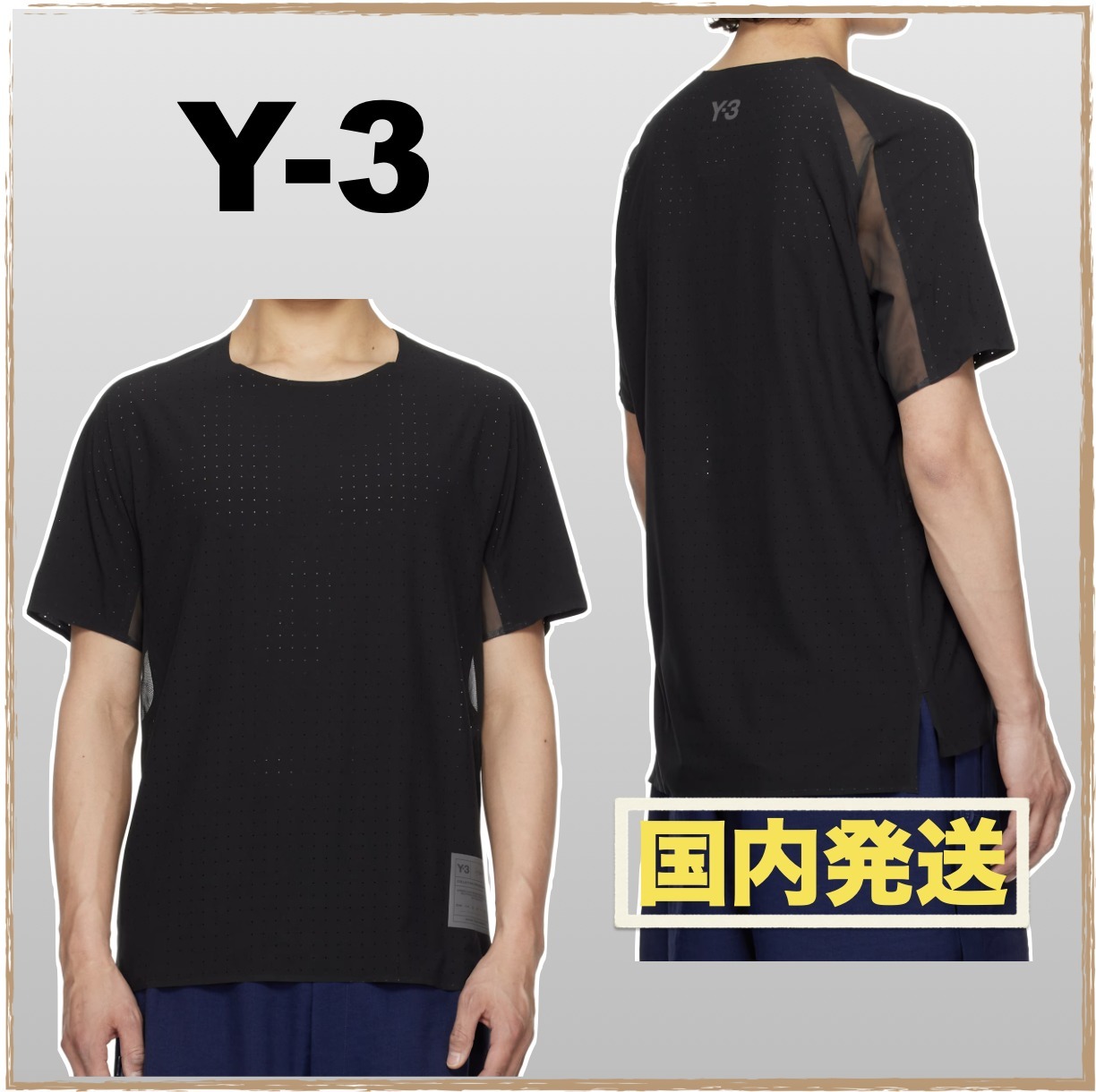 【Y-3】 メンズ 半袖クルーネックTシャツ ロゴ 国内発送
