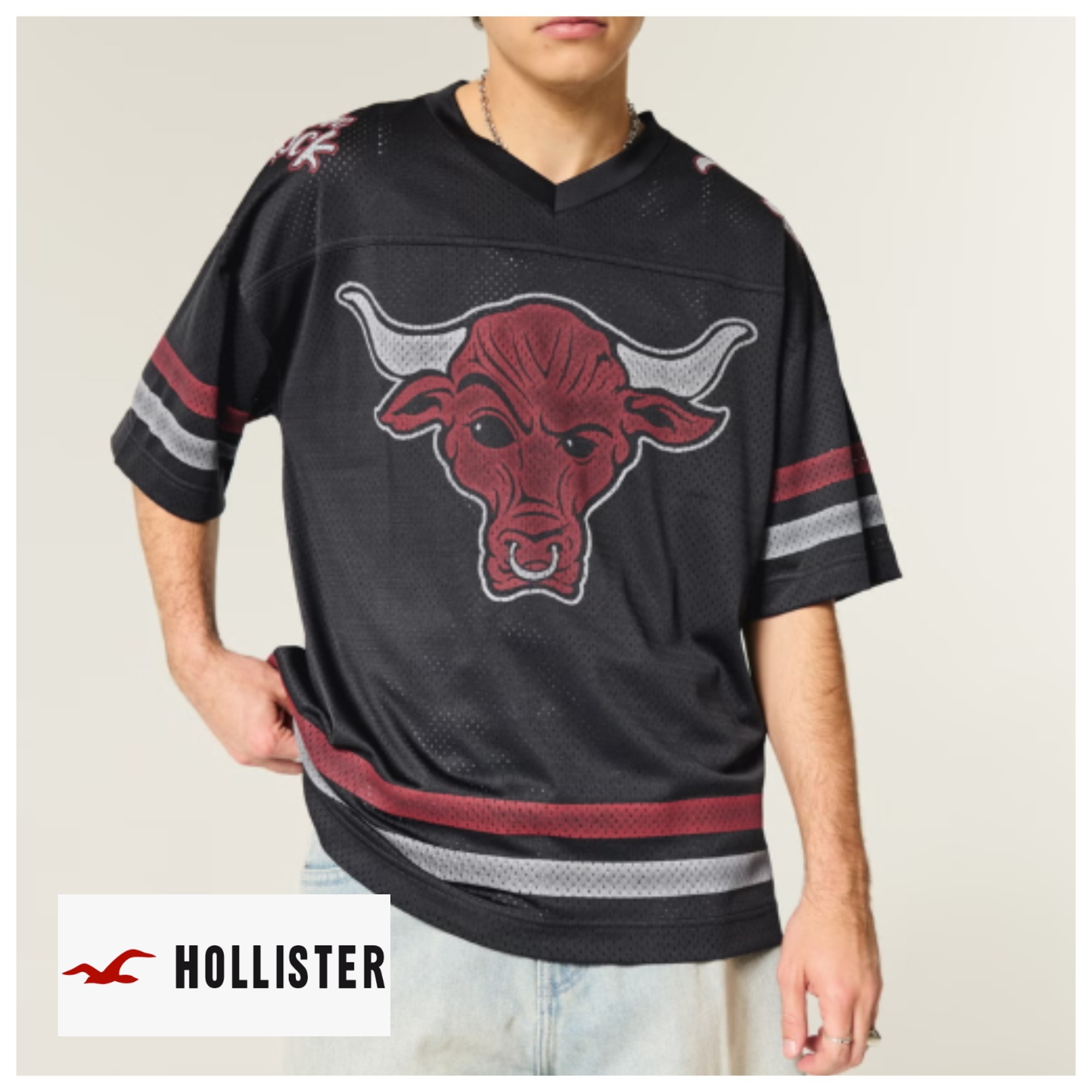 ★Hollister.co★ピープルズ チャンプフットボール ジャージ