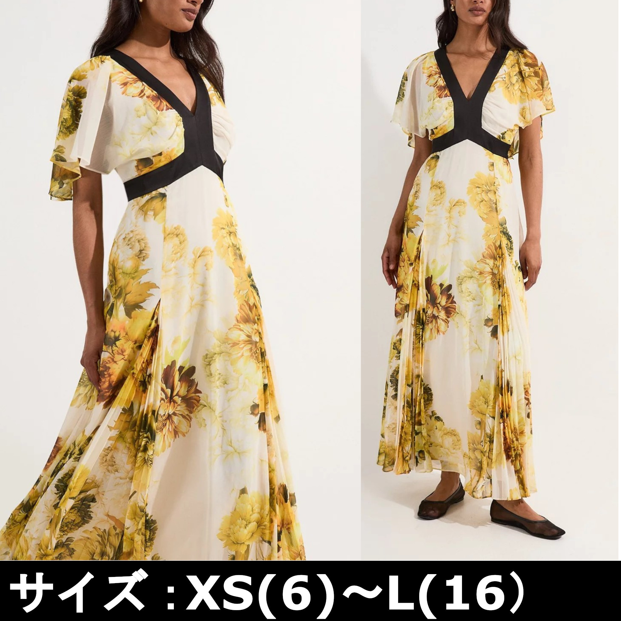 ☆KAREN MILLEN☆ フローラル パネル織り 花柄 ミディドレス