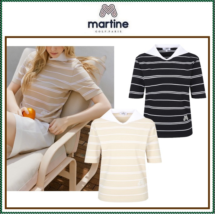 【Martine Golf】W Sailor Scarf Detachable Short Sleeve Knit