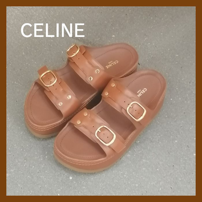 CELINE セリーヌ ポリー ウェッジミュール キャメル 大人の余裕