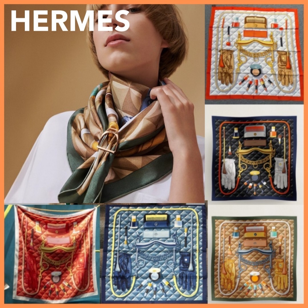 上質な♪【HERMES】カレ 90 Beaute Composee スカーフ