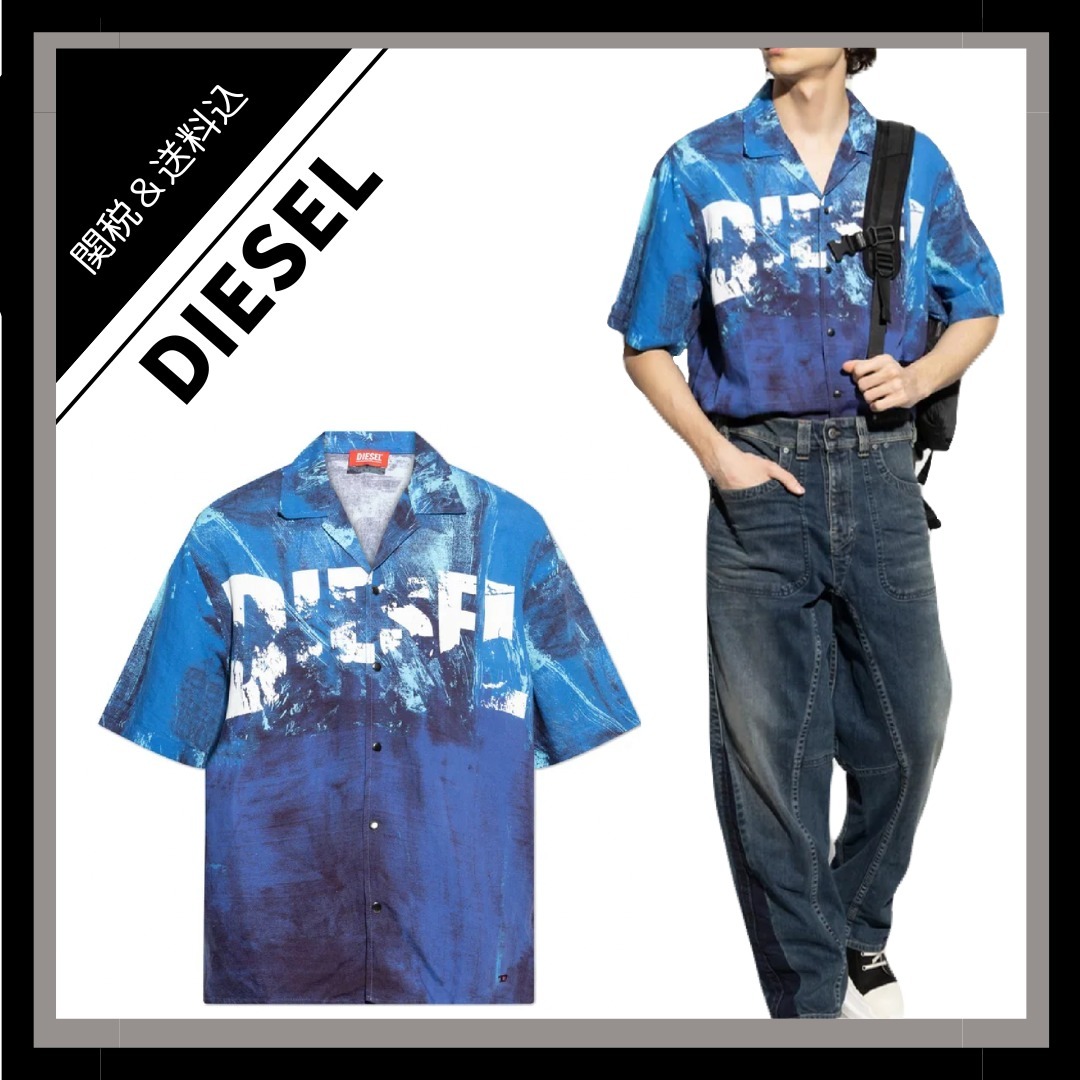 *Diesel*チャールズ-D-ポップ プリント ビーチシャツ