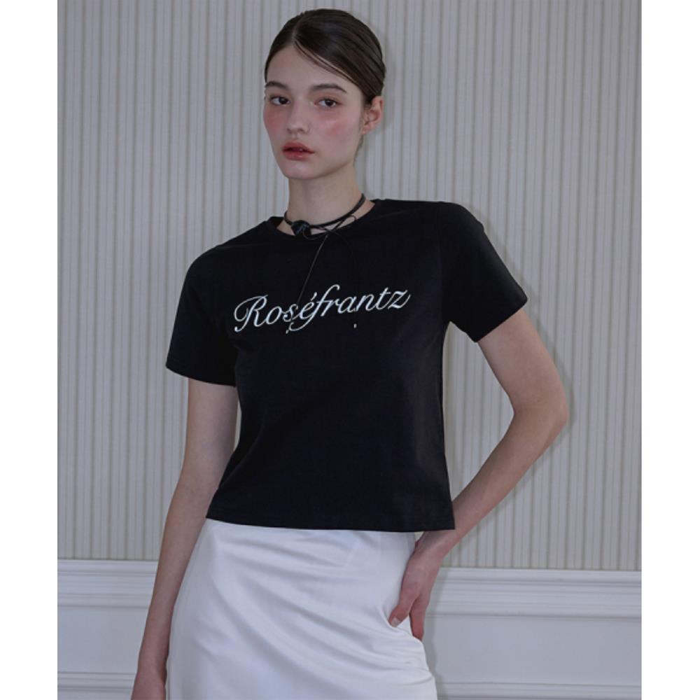 ◆Rose Frantz◆ Rose Lettering Tshirt Black