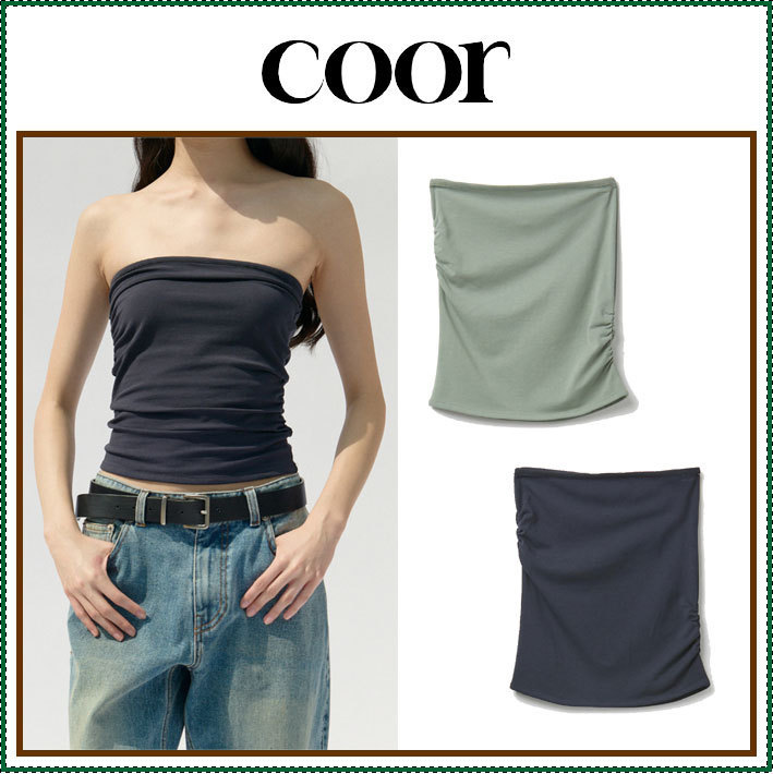 【COOR】 Shirring tube top / 追跡付