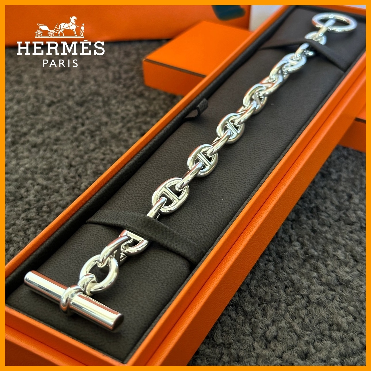大人気♪【HERMES】アンカーチェーンブレスレット、ラージモデル