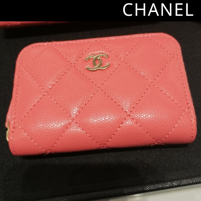 CHANEL シャネル コインケース ピンク クラシック ジップ