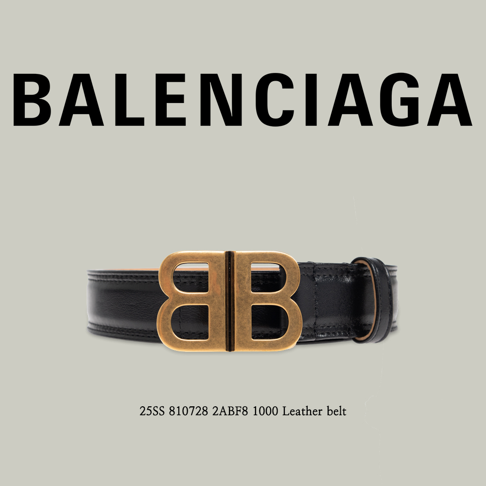 【BALENCIAGA】 25SS 810728 2ABF8 1000 Leather belt