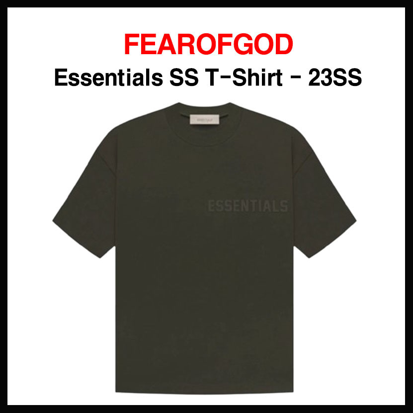 人気 ☆FEAROFGOD☆ ESSENTIALS SS T-SHIRT OFF BLACK - 23SS