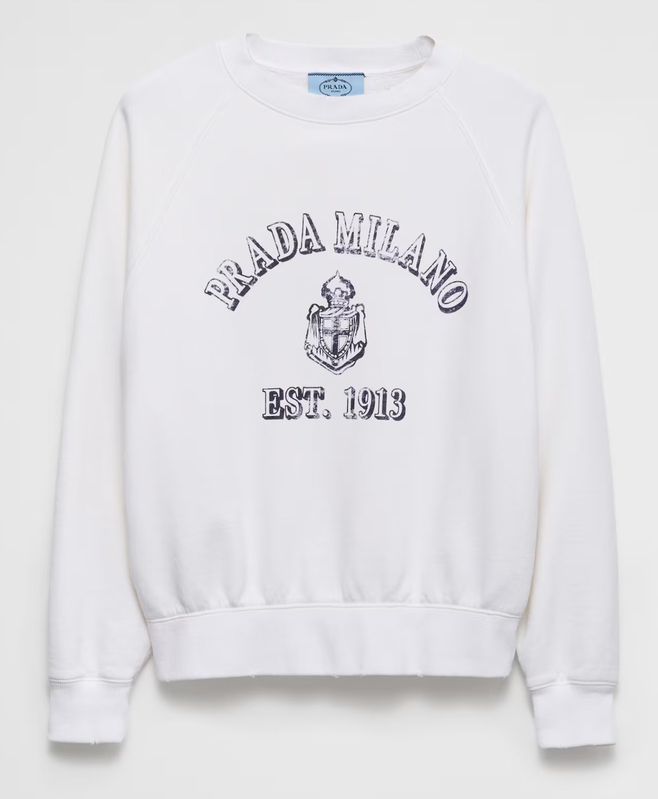 PRADA ロゴプリント クルーネック スウェットシャツ