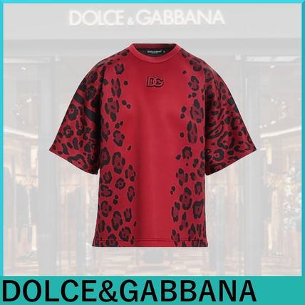 Dolce&Gabbana ロゴ レオパード 半袖Tシャツ レッド ヒョウ柄 Dolce & Gabbana(ドルチェ&ガッバーナ) Tシャツ