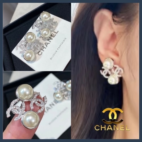 【パール×ロゴ♡】CHANEL スタッドピアス