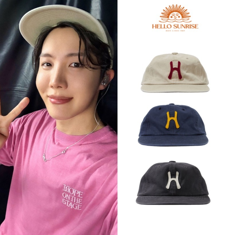 [HELLO SUNRISE]H Logo Cotton Relaxed Fit 6Panel Cap[3カラー]