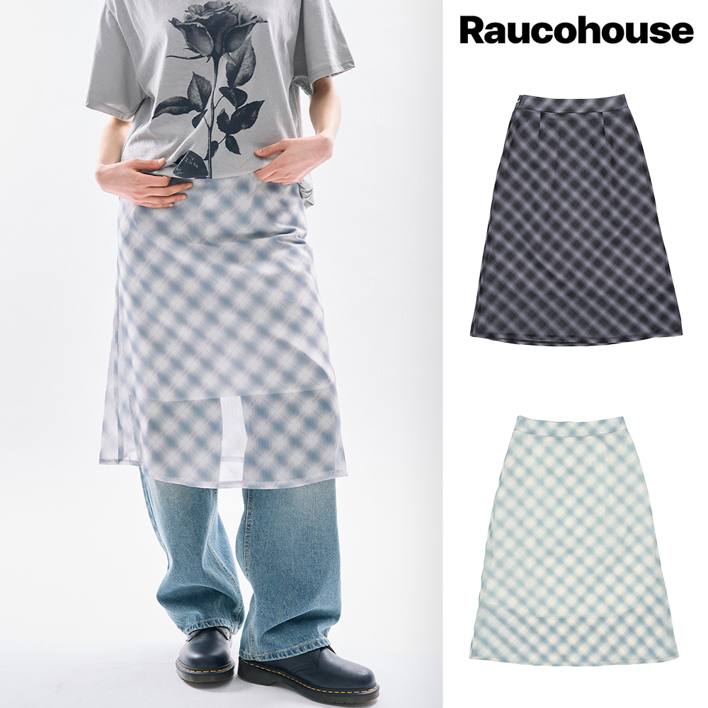 【Raucohouse】Viva see-through check skirt