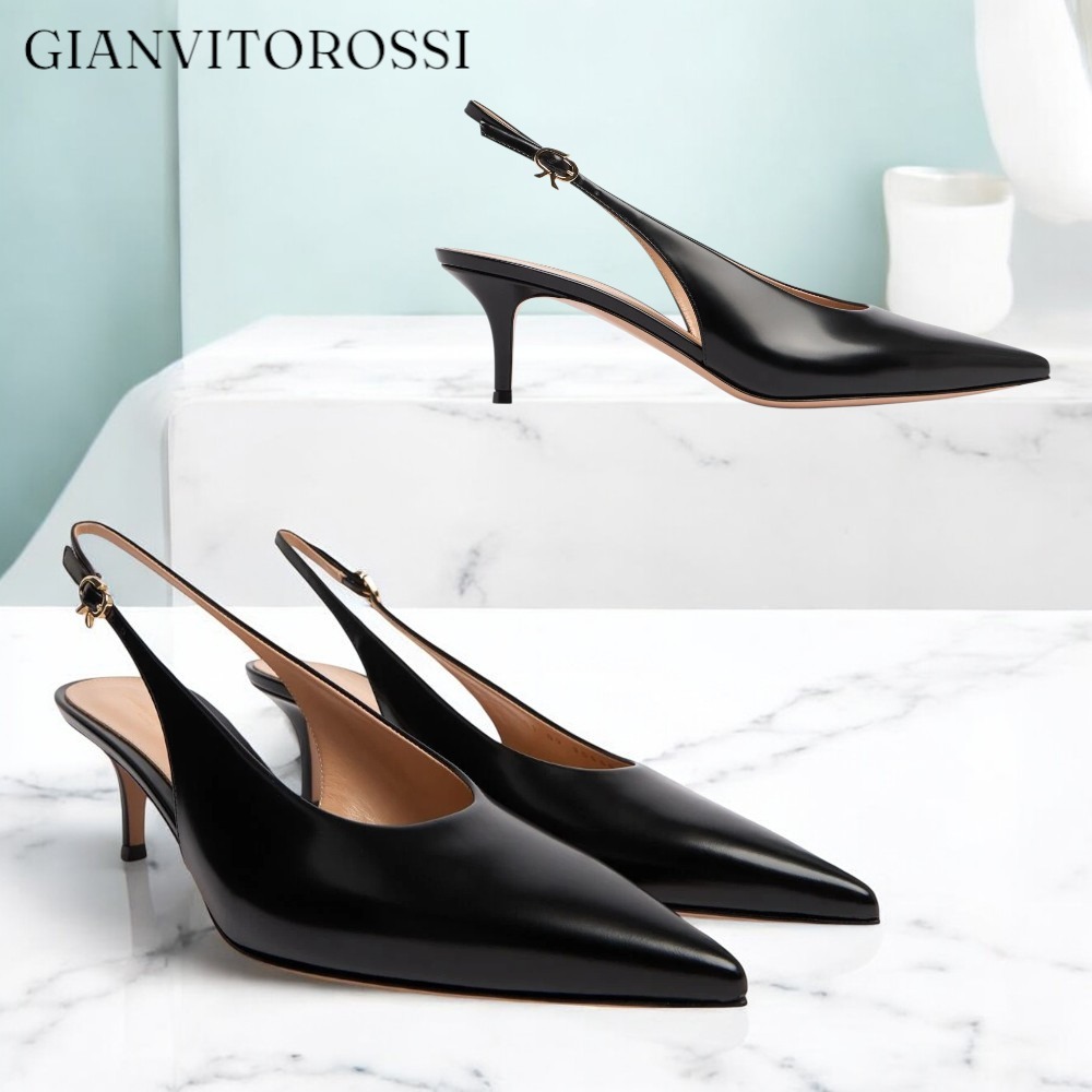 関税込☆GIANVITO ROSSI☆ROBBIE レザーパンプス 55mm☆343