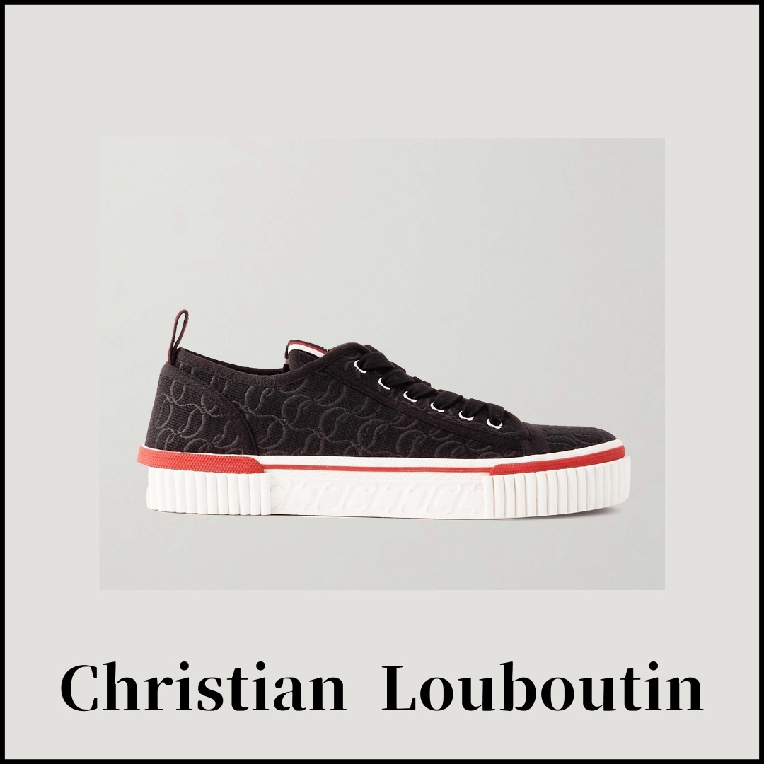 【Christian Louboutin】Pedro Junior ロゴキャンバススニーカー