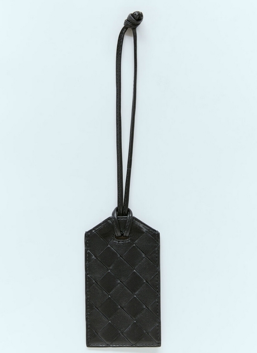 国内送 BOTTEGA VENETA☆Intrecciato レザー タグホルダー 黒色