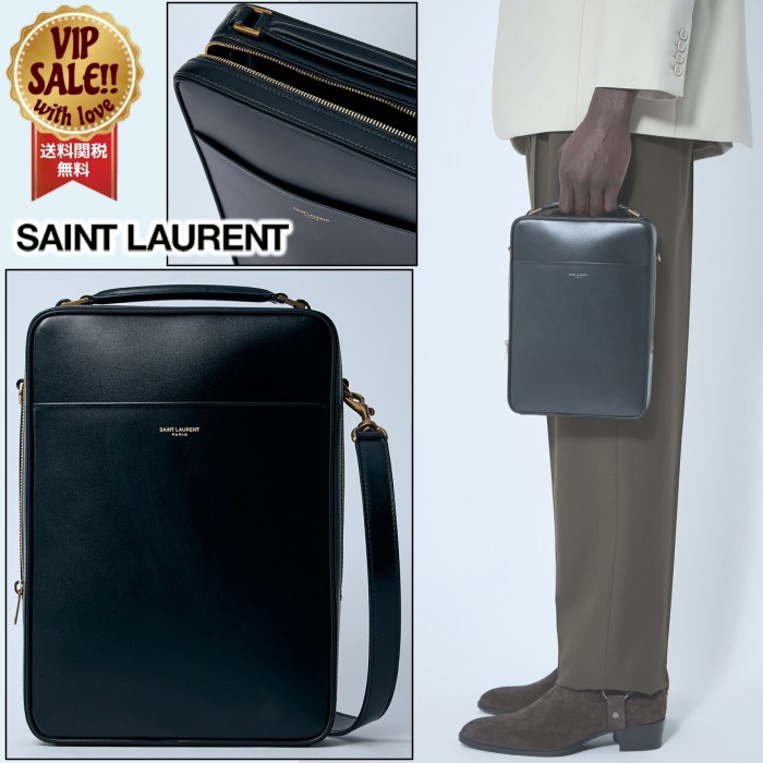 【SAINT LAURENT】 スモールケース クロスボディバッグ ブラック