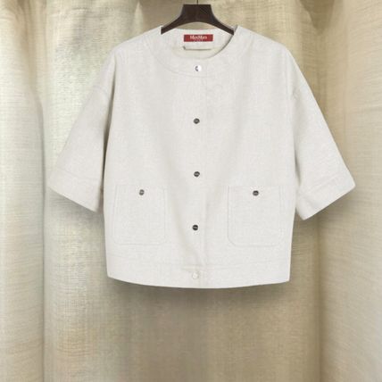 MAXMARA STUDIO コットン リネン ブレンド ジャケット AGILE アジレ コットン リネン ブレンド ジャケット (Max Mara Studio