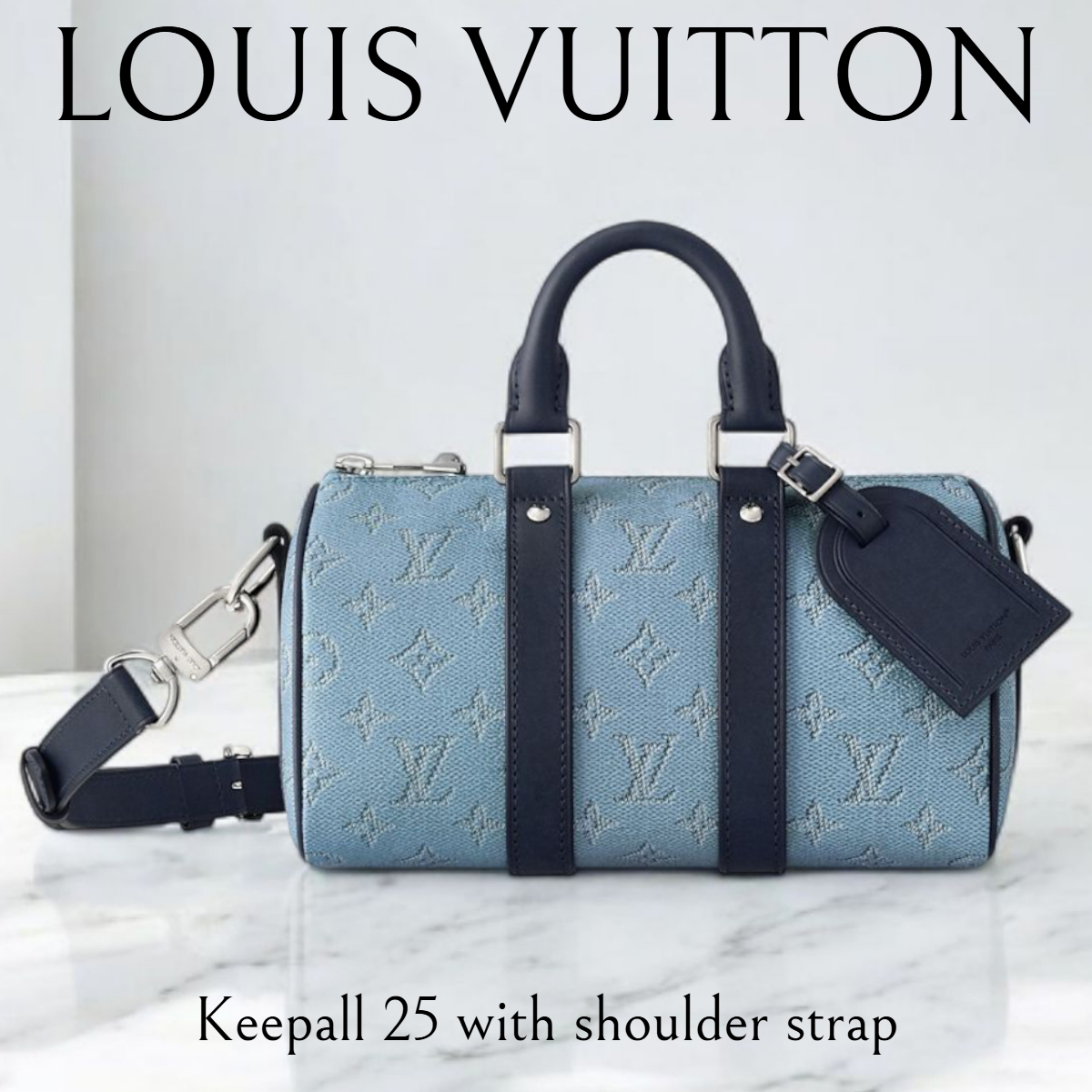 *LV*キーポール25 モノグラムショルダーバッグ ブルー M14681