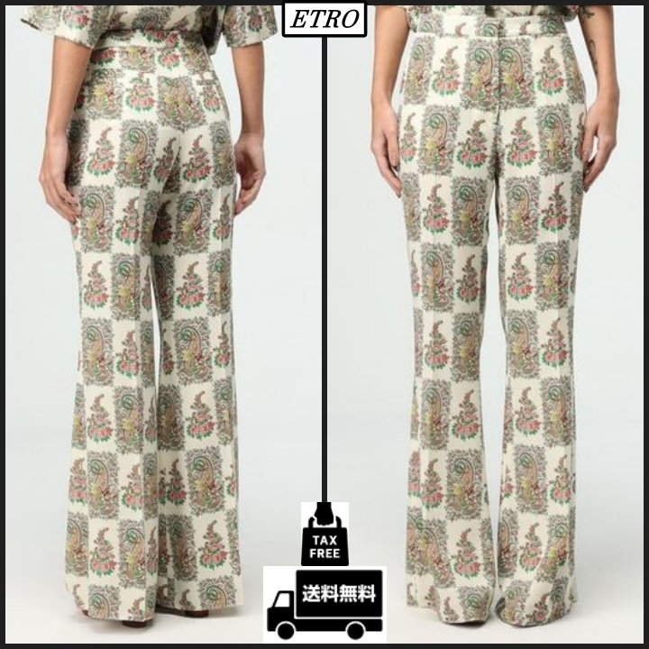 【ETRO】フローラル ペイズリー フレアヘム トラウザーズ