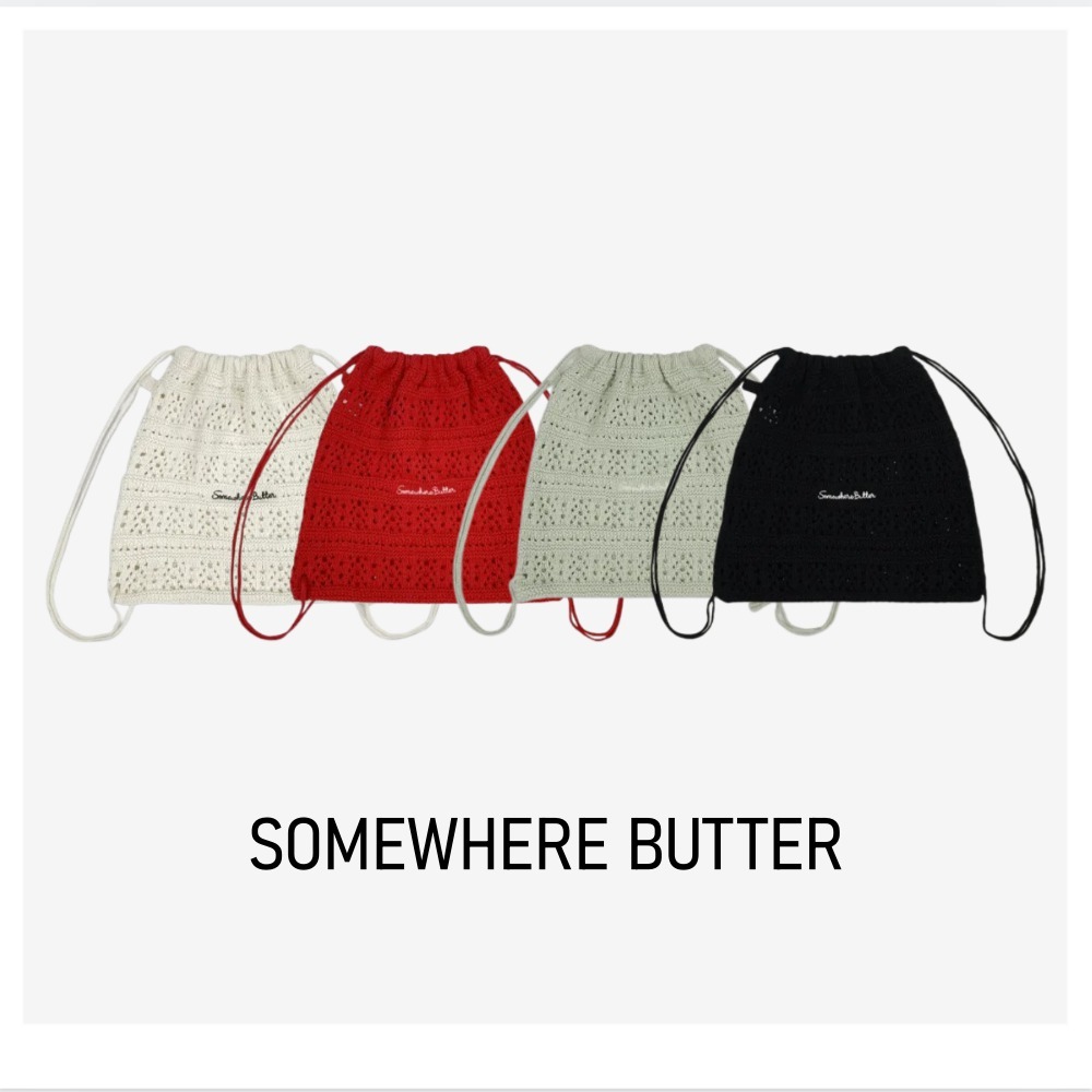 ● SOMEWHERE BUTTER ● Yogurt knit string bag