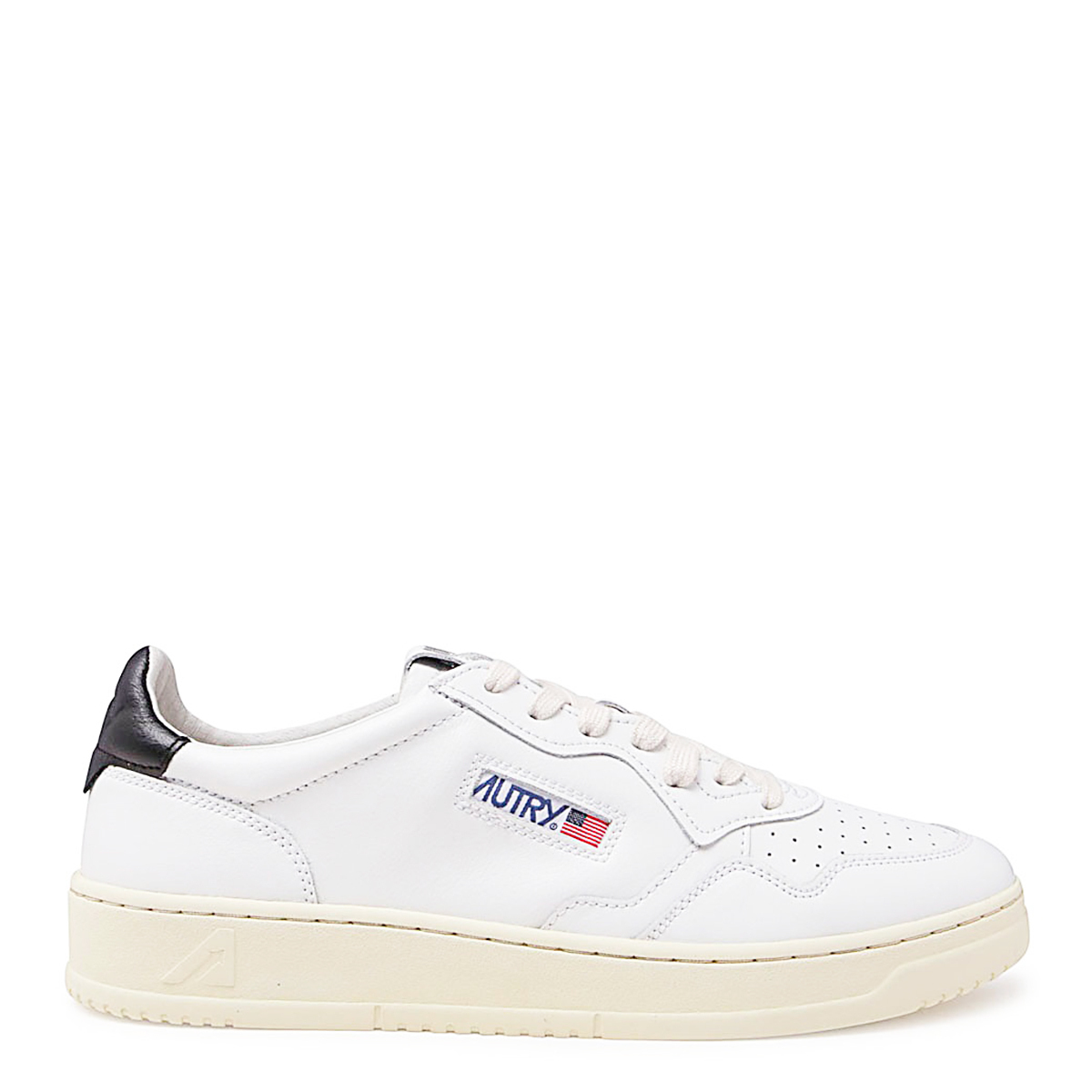 スニーカー AUTRY WHITE AND BLACK LEATHER SNEAKERS