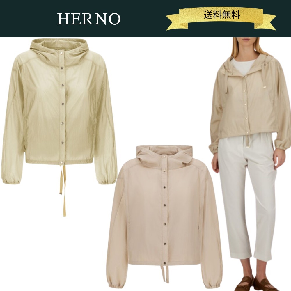 HERNO シャイニー テック クリンクル ジャケット ナイロン