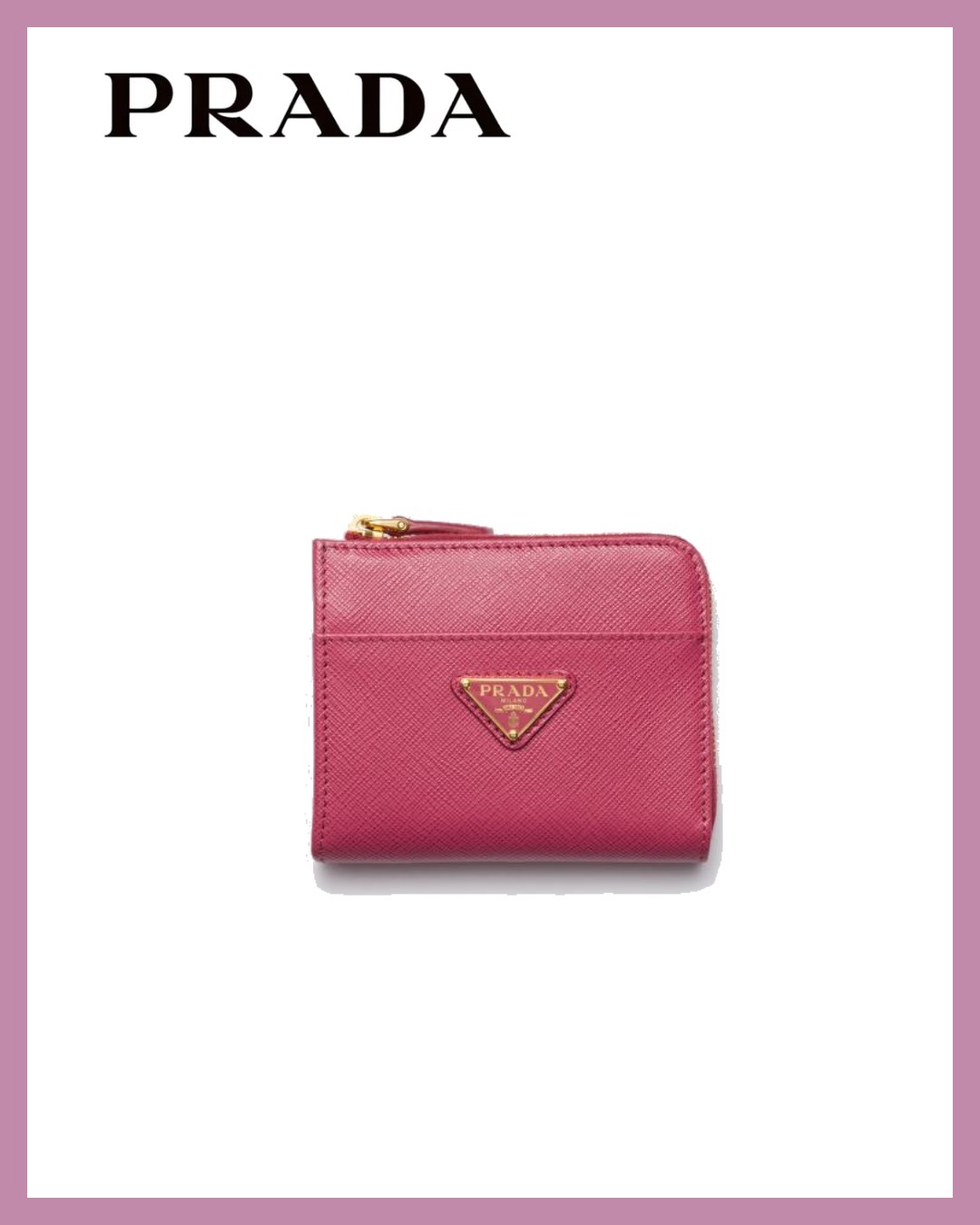 PRADA プラダ ファスナー付 サフィアーノレザー財布