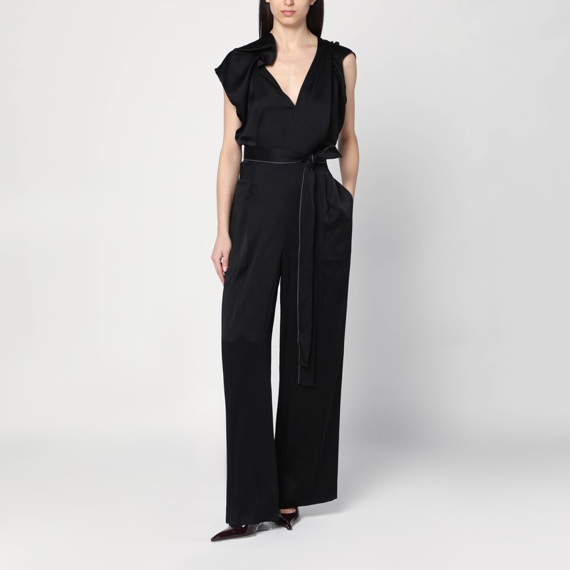 ワンピースその他 Victoria Beckham Black jumpsuit with viscose blend belt